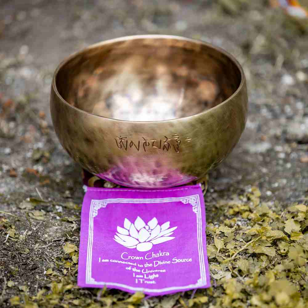 7 inches B Note Tuned Crown Chakra Healing Full Moon Singing Bowl| Himalayan Handmade Singing Bowl